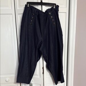 Stylish Navy Buttoned Pants